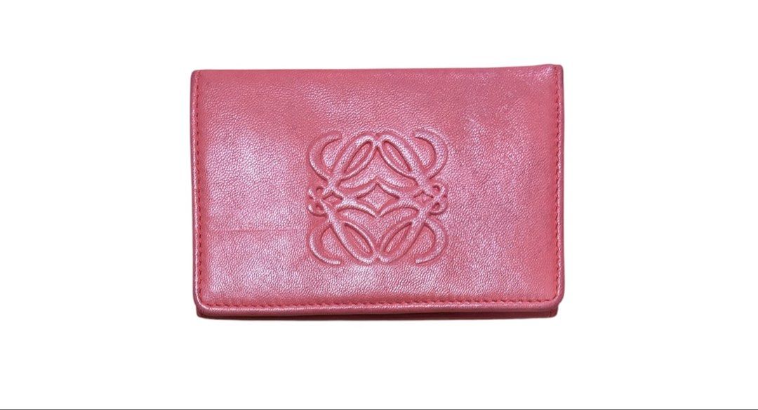LOEWE 淡紅色 扣式 卡夾 保證正品