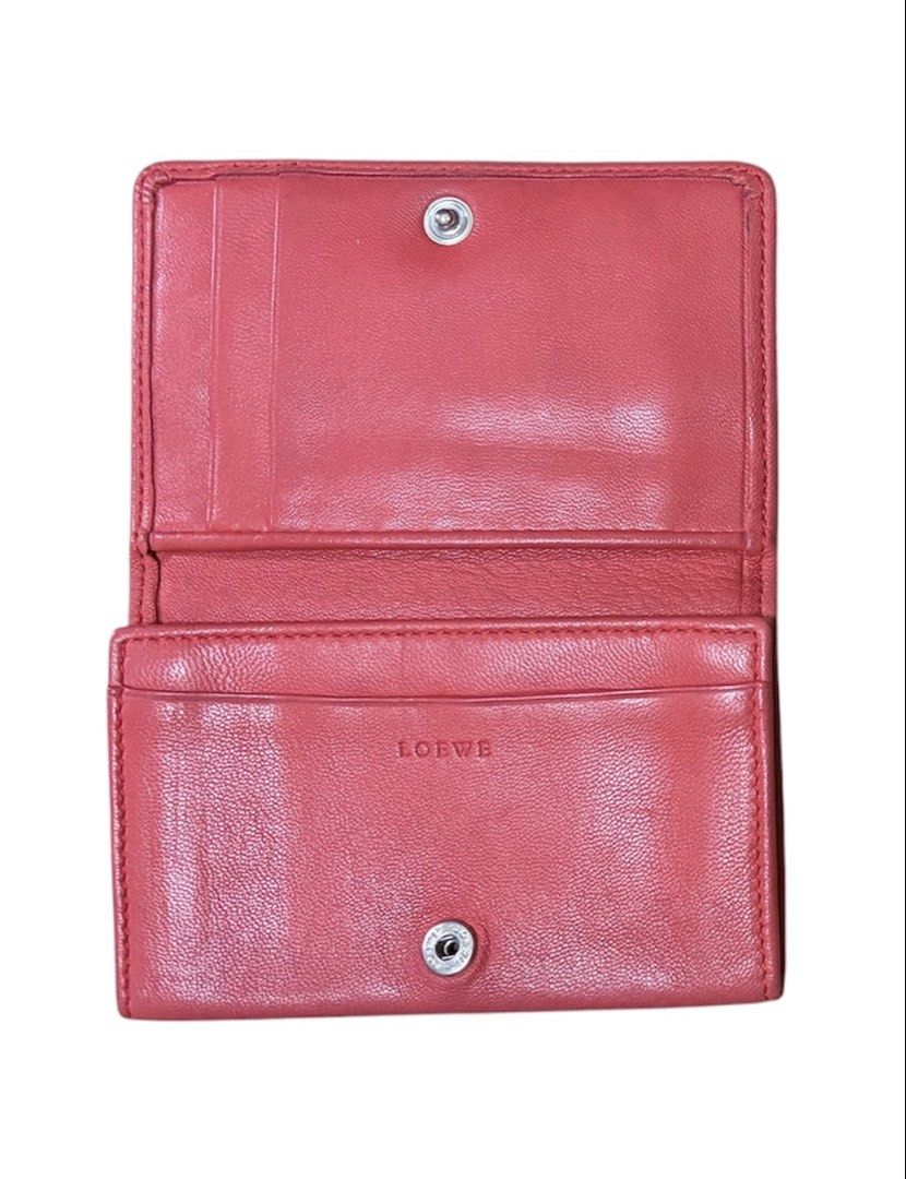 LOEWE 淡紅色 扣式 卡夾 保證正品
