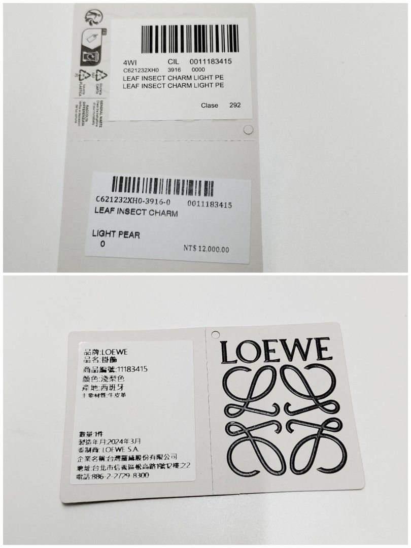 LOEWE 鑰匙圈 吊飾 昆蟲 綠色 可愛 牛皮 真皮 保證正品