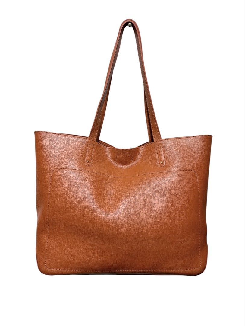 LONGCHAMP 棕色 扣式 托特包 保證正品