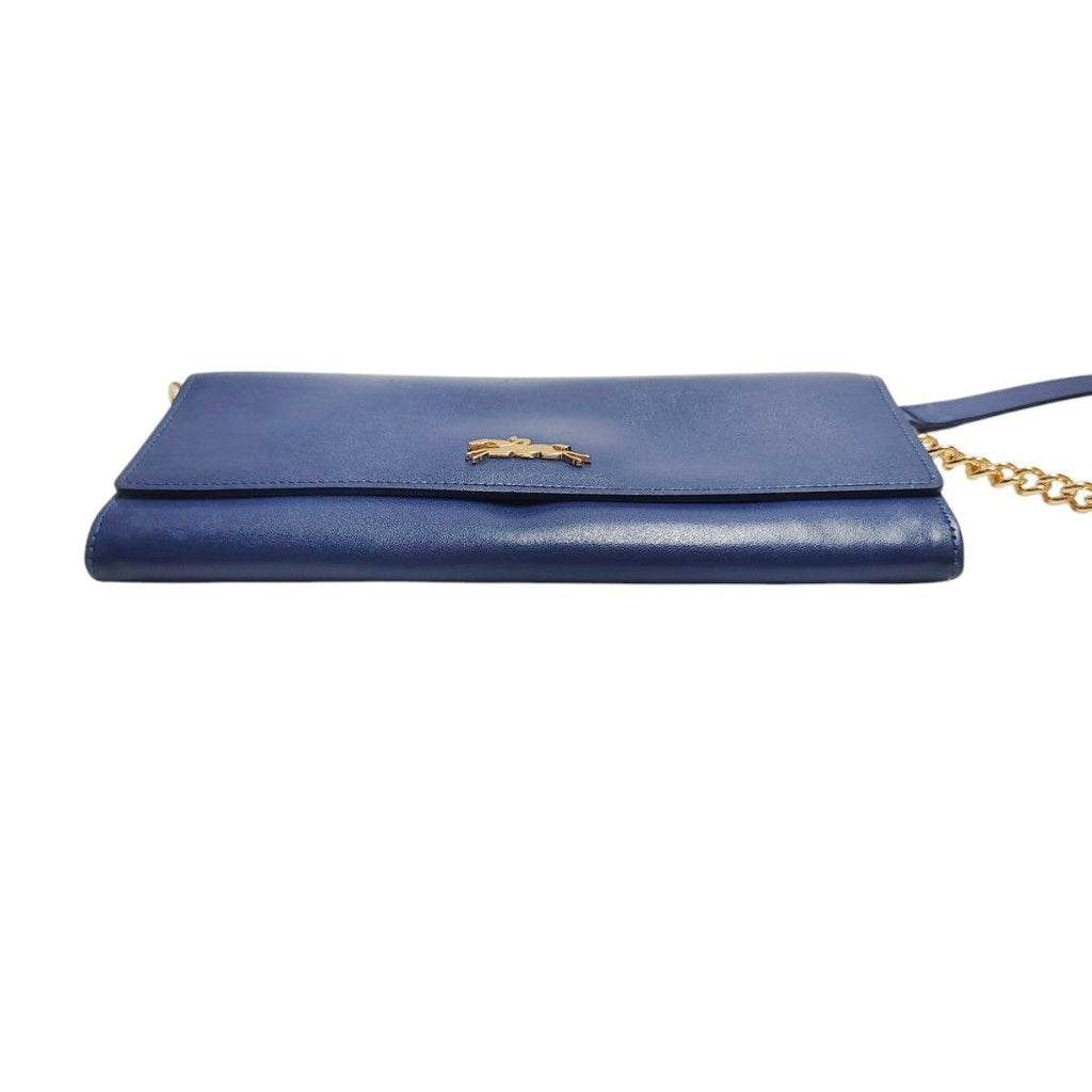 LONGCHAMP 斜背包 寶藍色 長夾 鏈條包 保證正品
