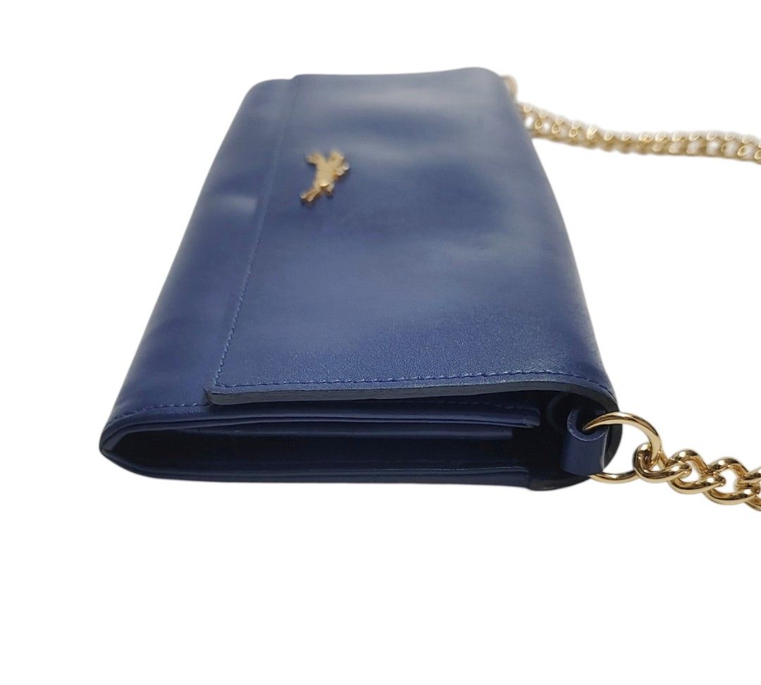 LONGCHAMP 斜背包 寶藍色 長夾 鏈條包 保證正品