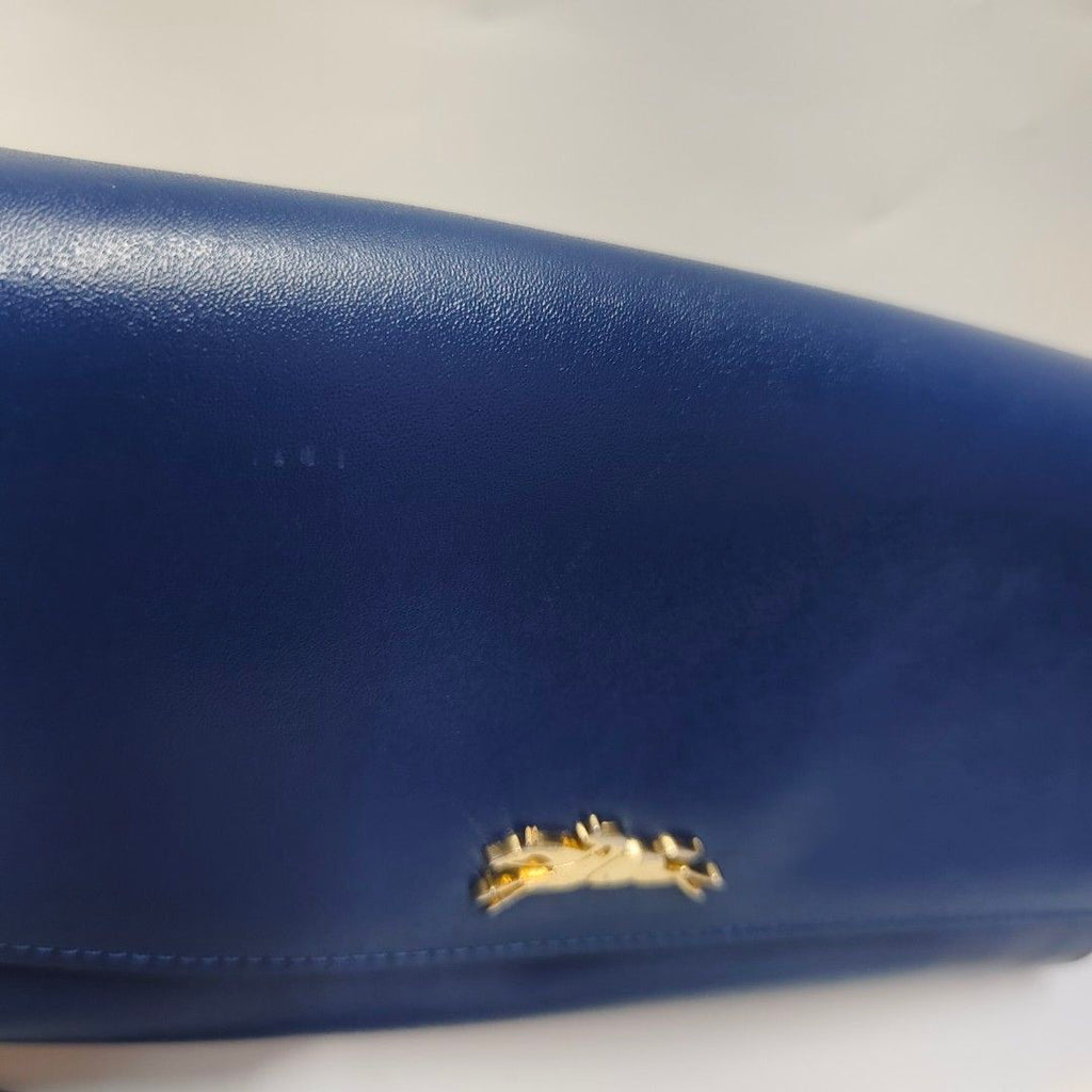LONGCHAMP 斜背包 寶藍色 長夾 鏈條包 保證正品