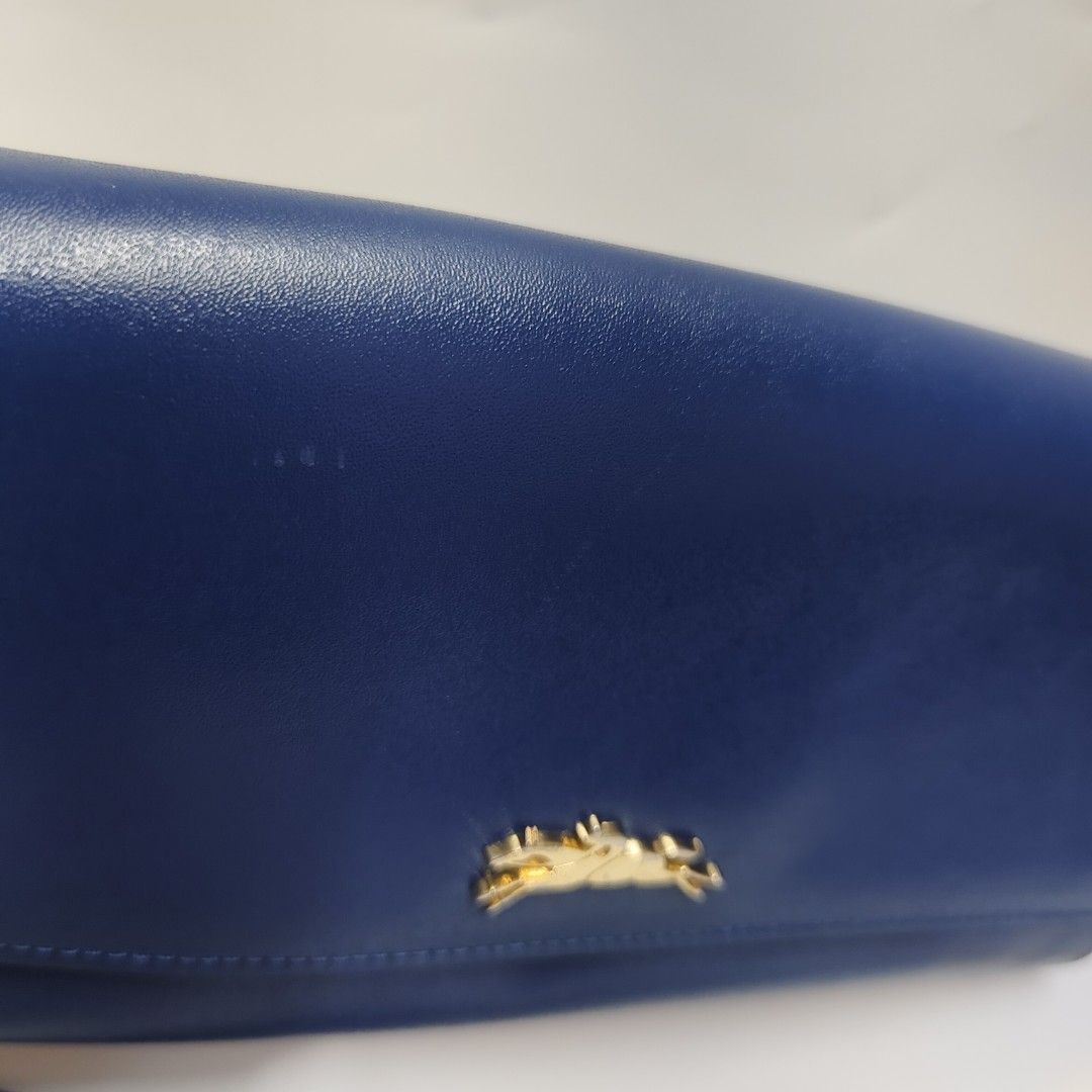 LONGCHAMP 斜背包 寶藍色 長夾 鏈條包 保證正品