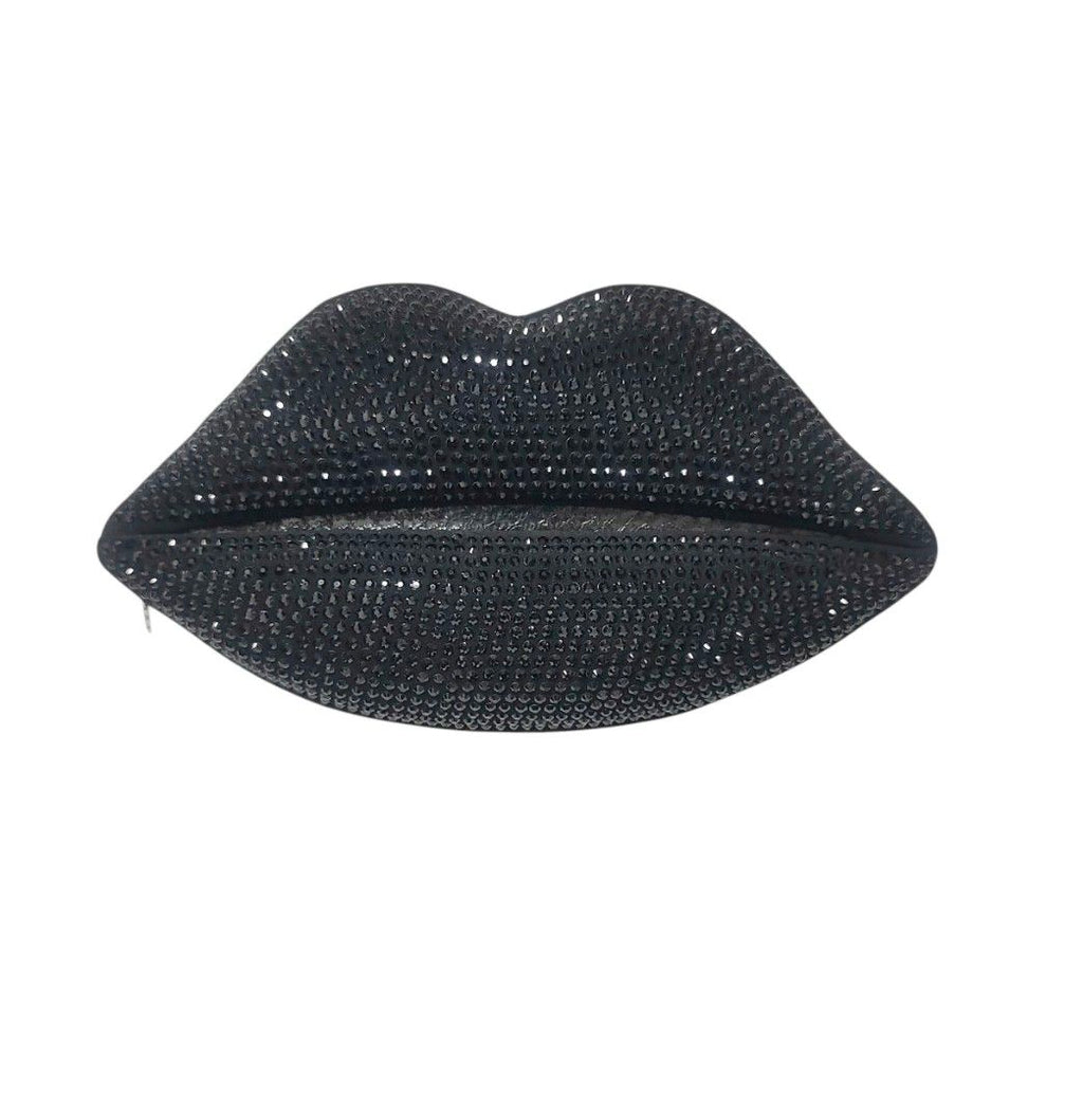 LULU GUINNESS 閃亮 黑色 嘴唇 錢包 零錢包 收納包 手拿包 保證正品