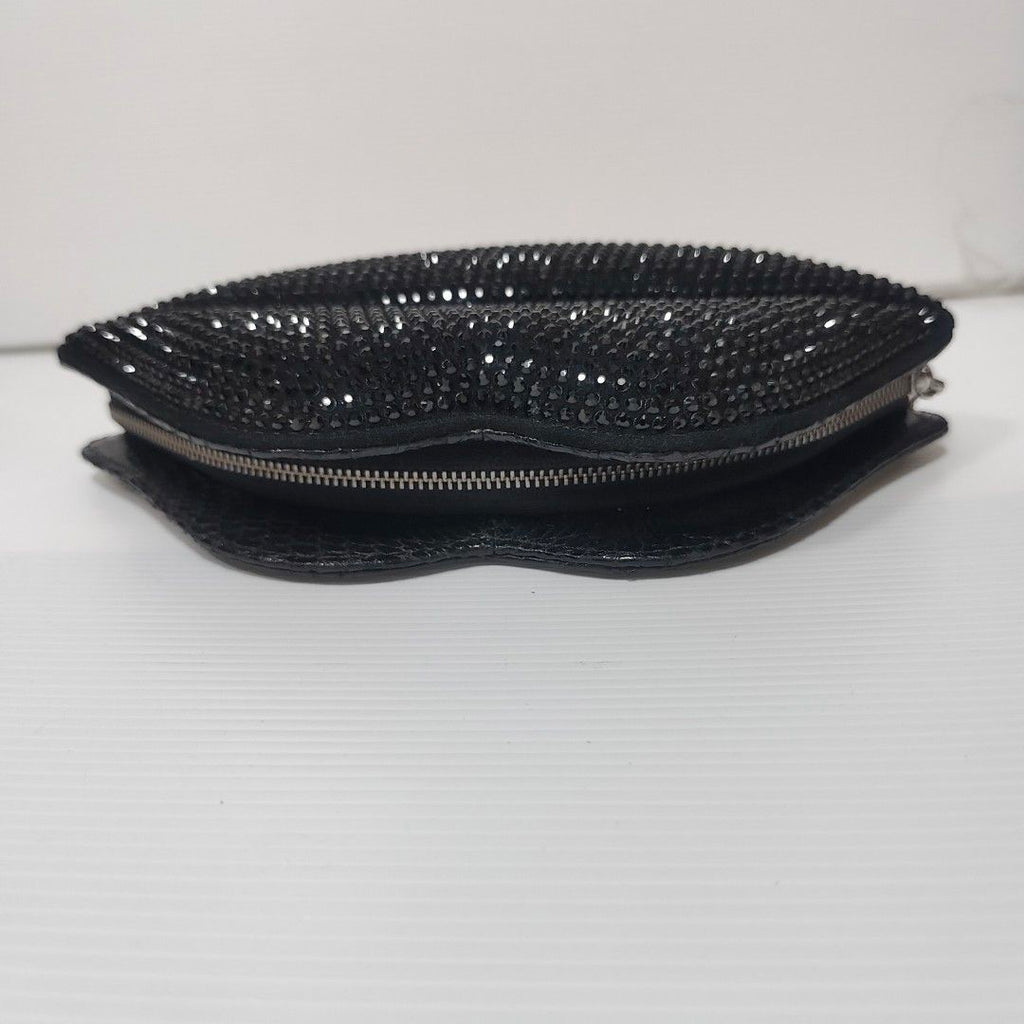 LULU GUINNESS 閃亮 黑色 嘴唇 錢包 零錢包 收納包 手拿包 保證正品