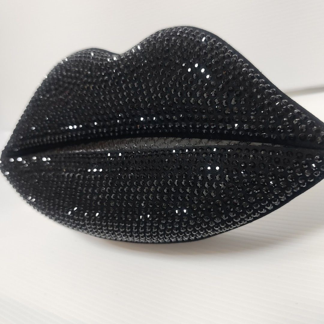 LULU GUINNESS 閃亮 黑色 嘴唇 錢包 零錢包 收納包 手拿包 保證正品