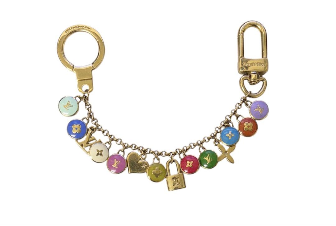 LV CONFETTI CHAIN 彩色 圓形 掛飾 金屬 鑰匙圈 保證正品