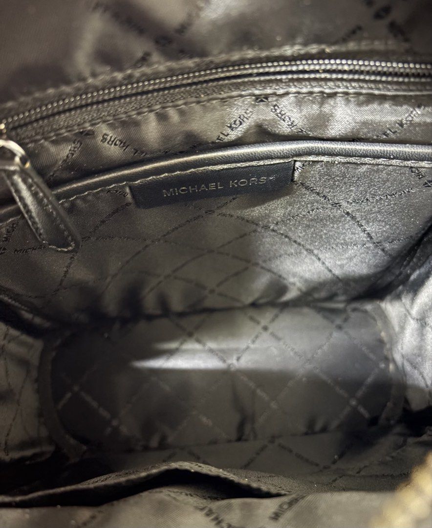 MICHAEL KORS 黑色 山形紋 後背包 保證正品