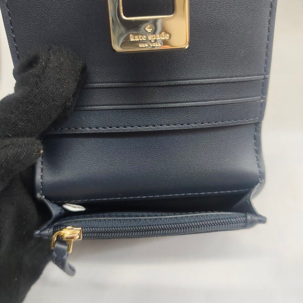 Kate spade 零錢包 卡夾 短夾 藍色 迷你 保證正品
