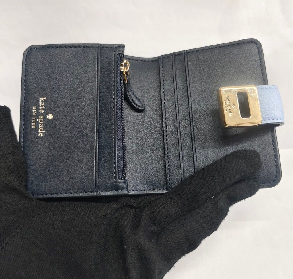 Kate spade 零錢包 卡夾 短夾 藍色 迷你 保證正品