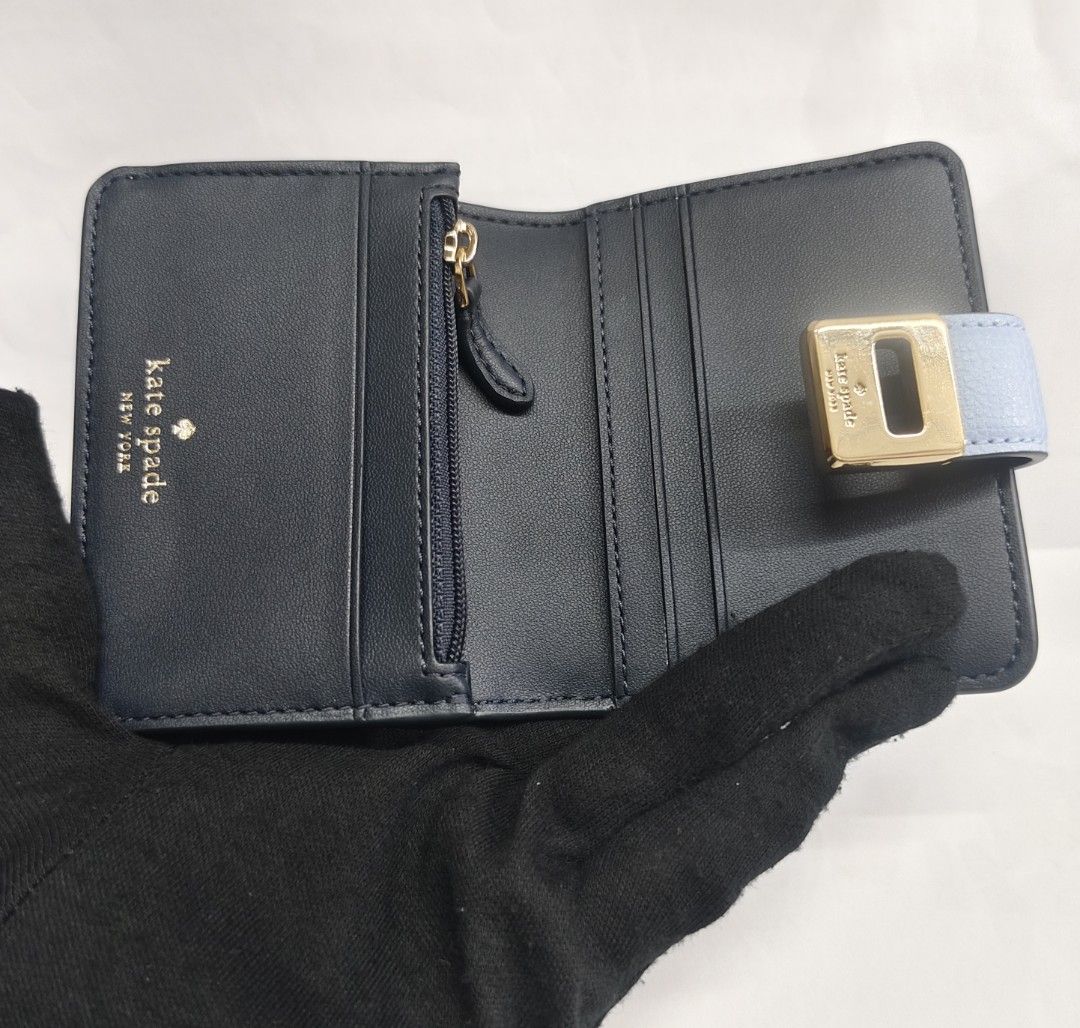 Kate spade 零錢包 卡夾 短夾 藍色 迷你 保證正品