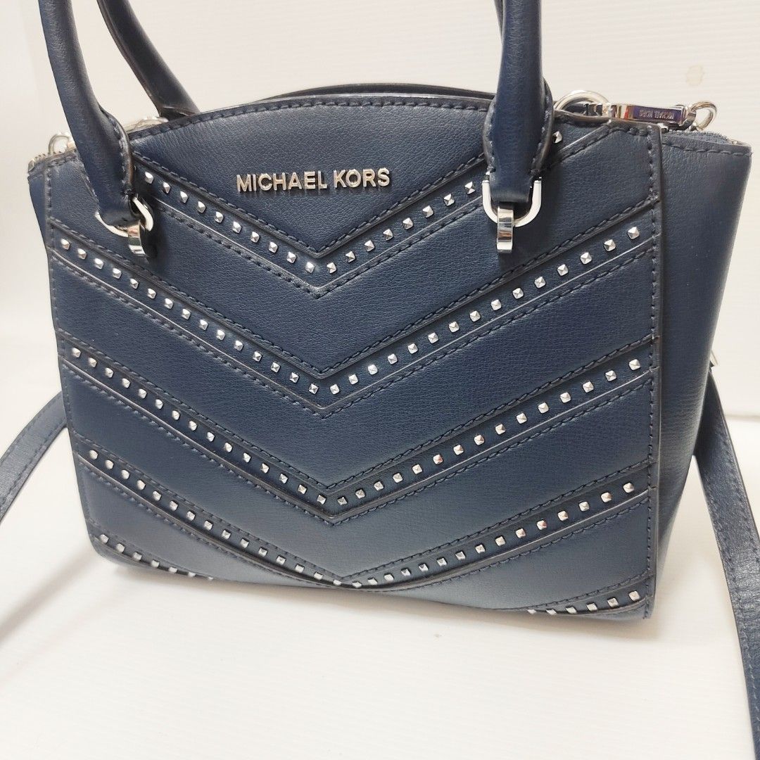 Michael Kors MK 深藍色 肩背包 斜背包 鏈條 保證正品