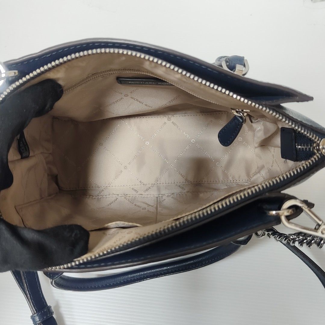 Michael Kors MK 深藍色 肩背包 斜背包 鏈條 保證正品