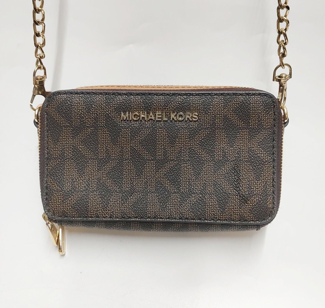 MICHAEL KORS MK WOC 卡夾 零錢包 斜背包 咖啡色 小包 保證正品