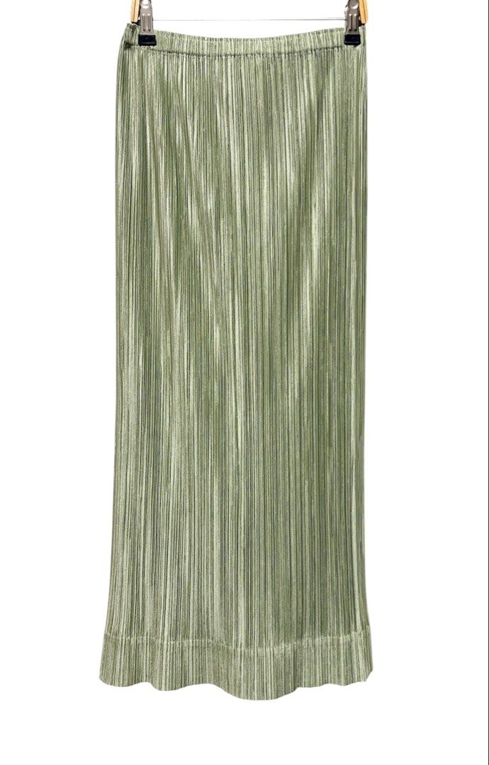 PLEATS PLEASE PP ISSEY MIYAKE 三宅 摺衣 皺褶 綠色 長裙 3號 保證正品