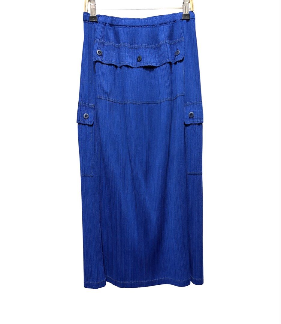 PLEATS PLEASE PP ISSEY MIYAKE 三宅 摺衣 皺褶 藍色 長裙 3號 保證正品