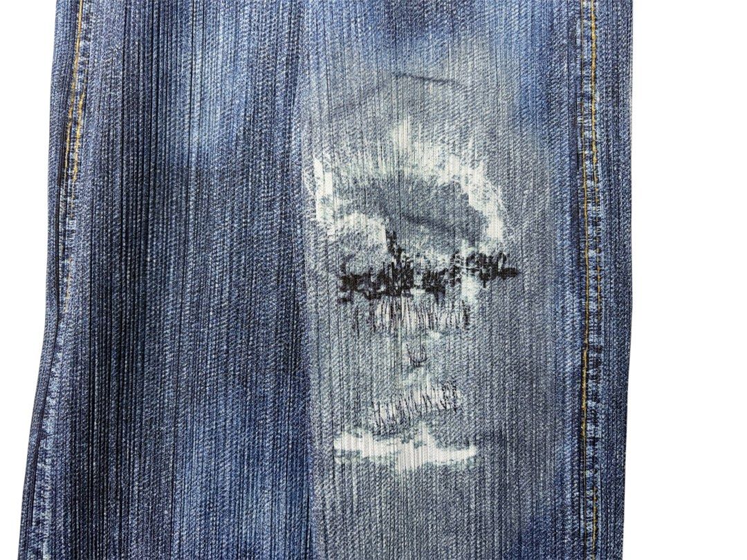 PLEATS PLEASE PP ISSEY MIYAKE 三宅 摺衣 皺褶 仿牛仔 連身褲裝 4號 保證正品