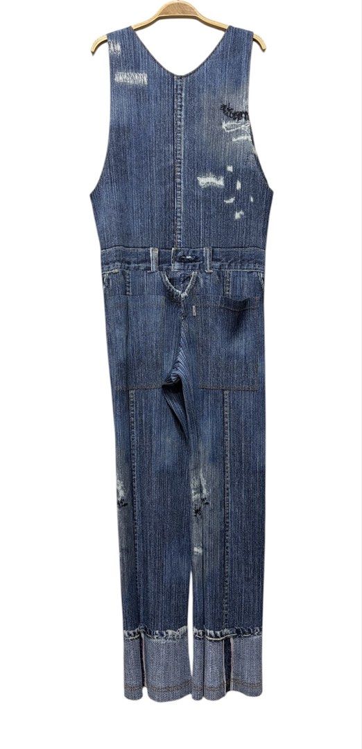 PLEATS PLEASE PP ISSEY MIYAKE 三宅 摺衣 皺褶 仿牛仔 連身褲裝 4號 保證正品