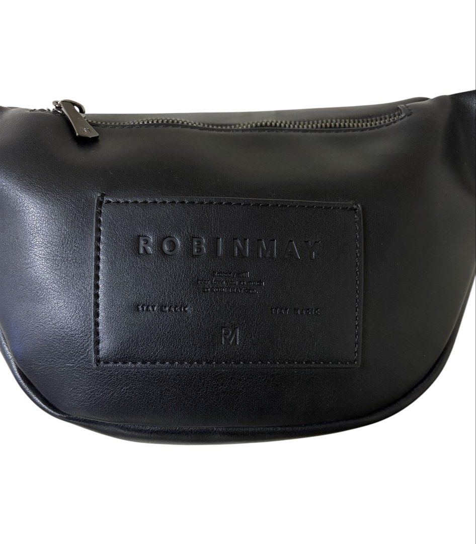 ROBINMAY 黑色 真皮 腰包