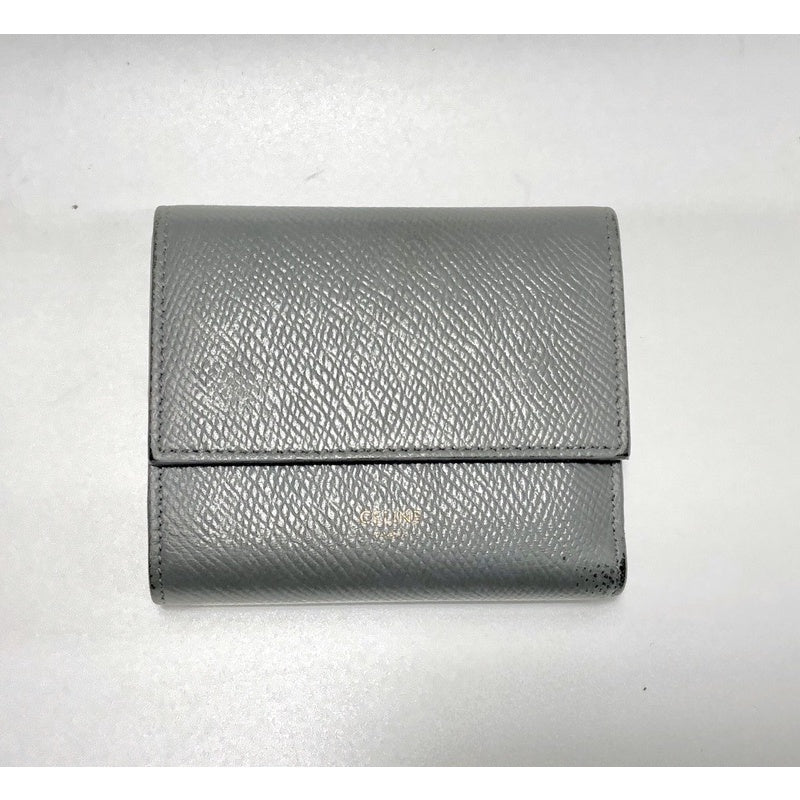 CELINE 灰藍色 三折短夾 多格層 有盒 防塵套 保證正品