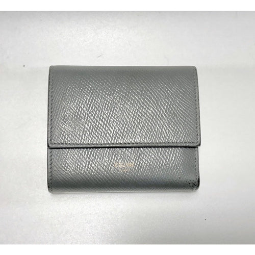 CELINE 灰藍色 三折短夾 多格層 有盒 防塵套 保證正品