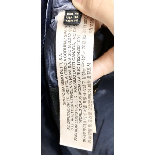 MASSIMO DUTTI  藏青藍 格子 休閒 西裝外套 美碼38號 保證正品