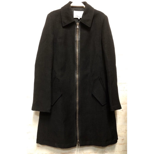 3.1 PHILLIP LIM 設計師品牌 黑色 麻料 長版外套 美碼2號(XS)
