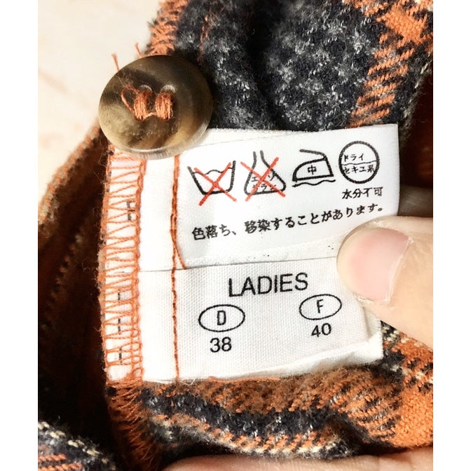 AIGNER 黑橘 長袖 格紋襯衫 胸前口袋造型