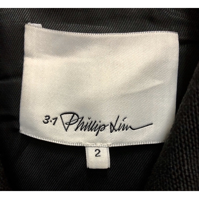 3.1 PHILLIP LIM 設計師品牌 黑色 麻料 長版外套 美碼2號(XS)