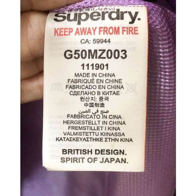 SUPER DRY 極度乾燥 多拉鍊 紫色 深藍色 防風外套 S號