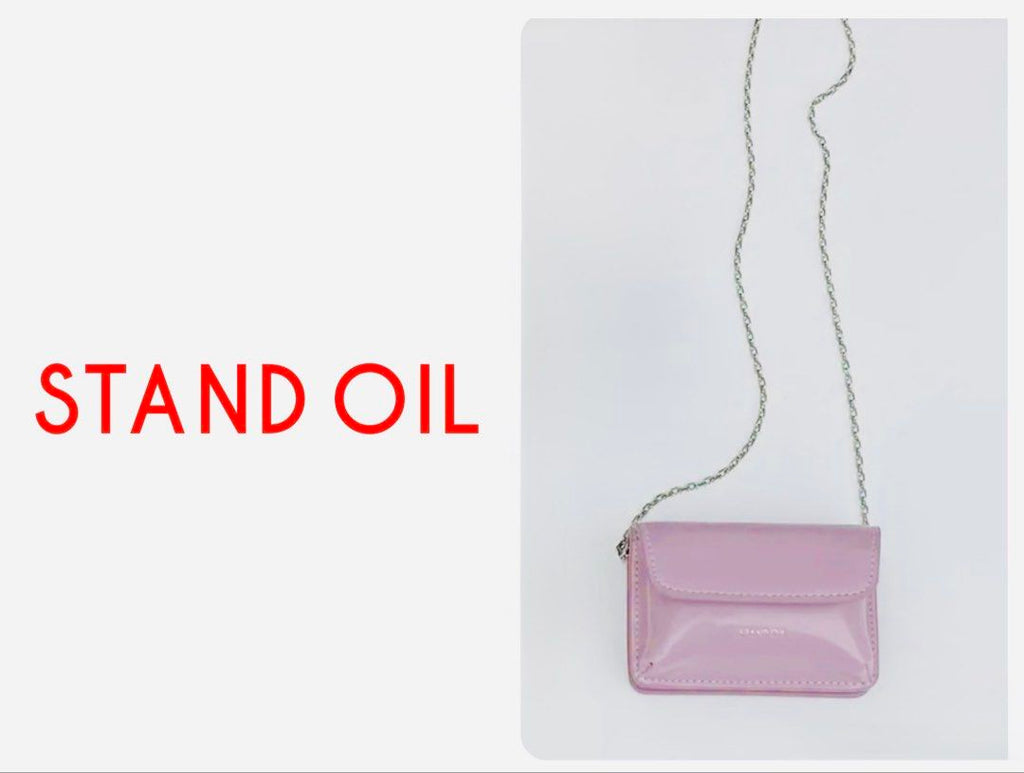 STAND OIL 帶鍊 小短夾 chubby wallet glossy 全新品
