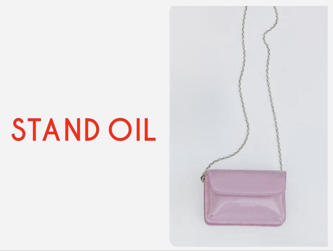 STAND OIL 帶鍊 小短夾 chubby wallet glossy 全新品