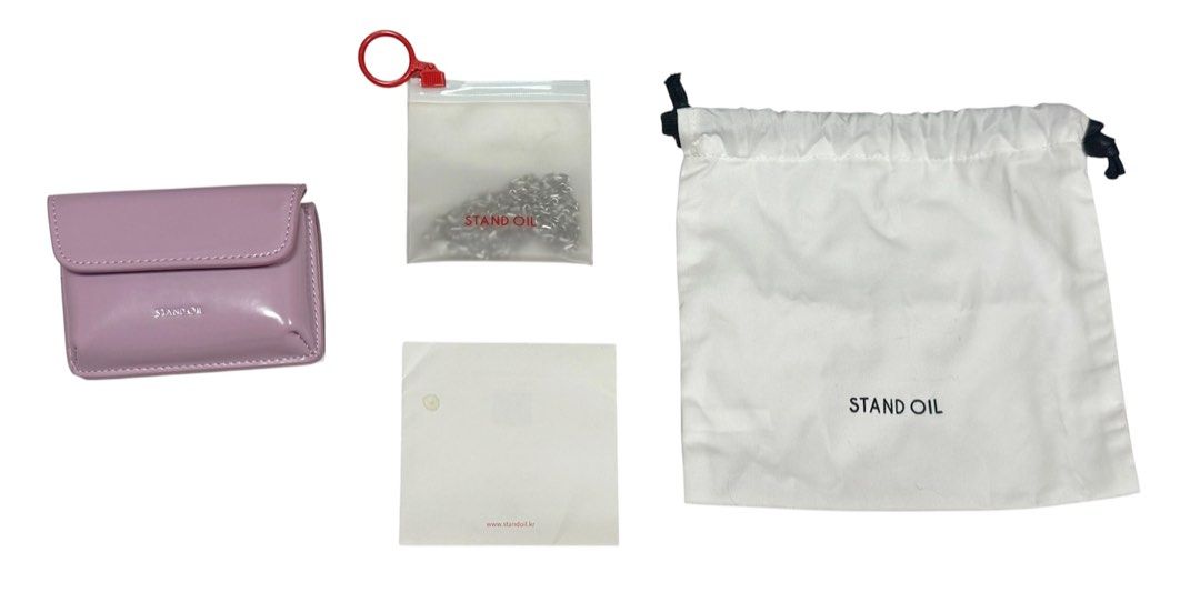 STAND OIL 帶鍊 小短夾 chubby wallet glossy 全新品