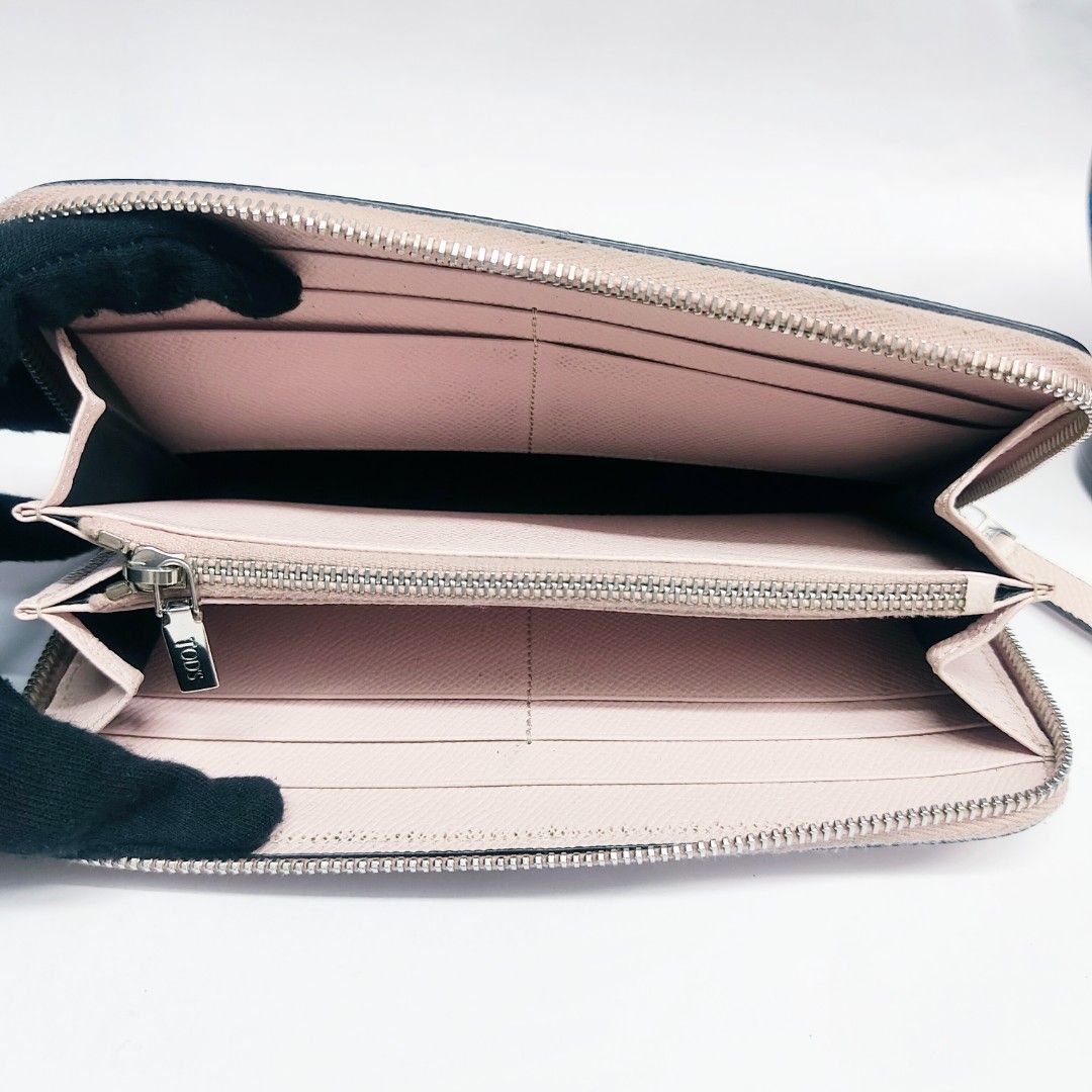 TOD'S 長夾 皮夾 櫻花粉色 粉色 淺粉 保證正品