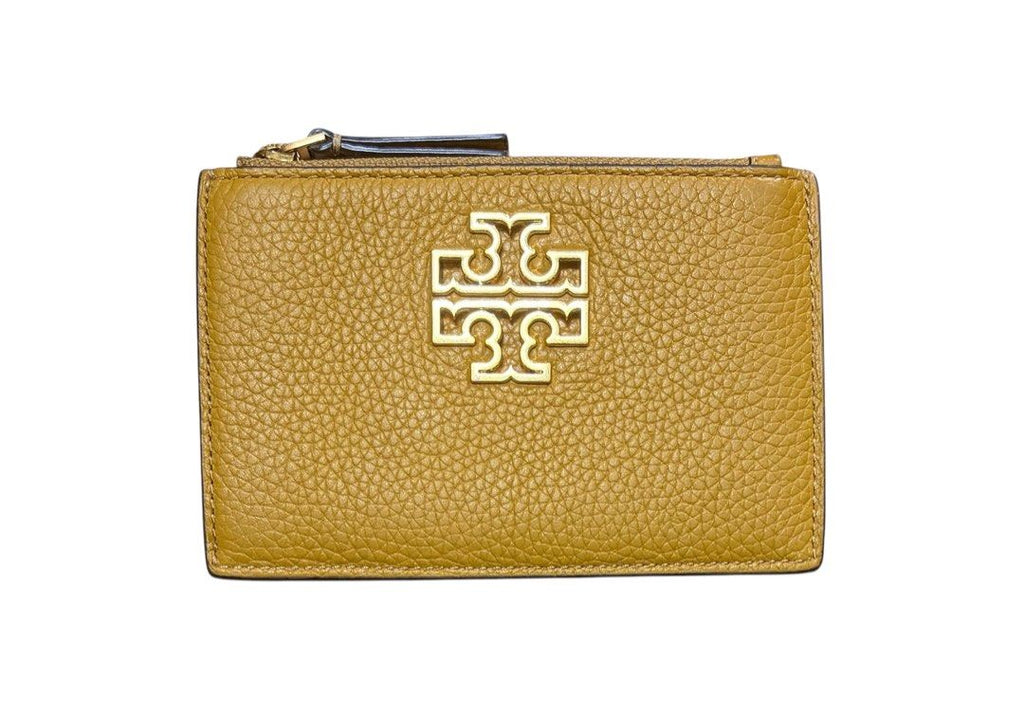 TORY BURCH 黃色 荔枝紋 拉鍊 卡夾 保證正品