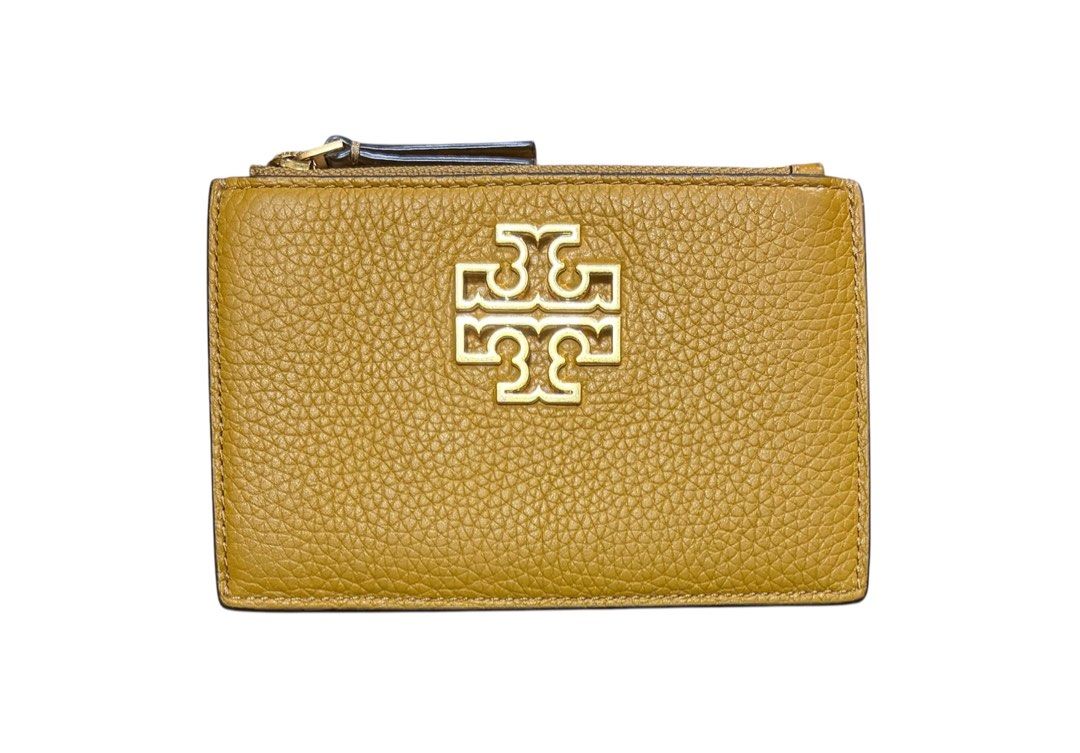 TORY BURCH 黃色 荔枝紋 拉鍊 卡夾 保證正品