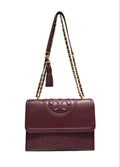TORY BURCH 酒紅色 磁吸扣 鏈帶 包 保證正品