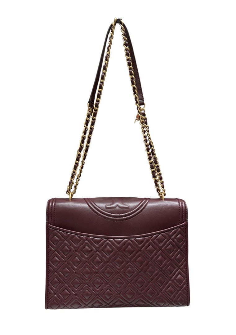 TORY BURCH 酒紅色 磁吸扣 鏈帶 包 保證正品