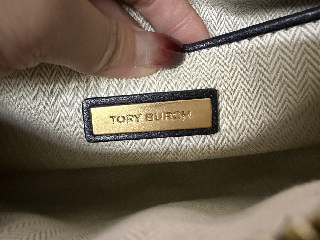 近新品❗️❗️❗️TORY BURCH 黑色 菱格紋 肩背 腋下 包 保證正品