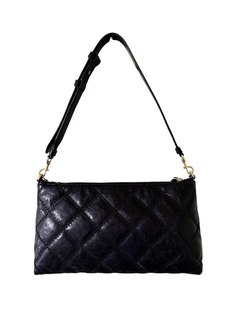 近新品❗️❗️❗️TORY BURCH 黑色 菱格紋 肩背 腋下 包 保證正品