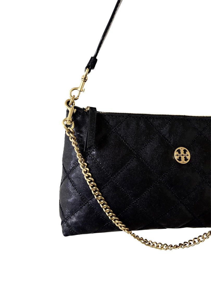 近新品❗️❗️❗️TORY BURCH 黑色 菱格紋 肩背 腋下 包 保證正品