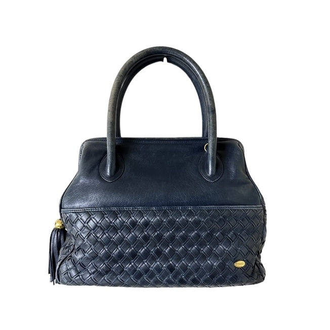 BALLY 手提包 藍色 流蘇 保證正品100%