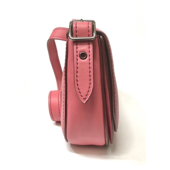 COACH 20115 桃紅色 真皮 掀蓋 馬鞍包 可斜背 保證正品