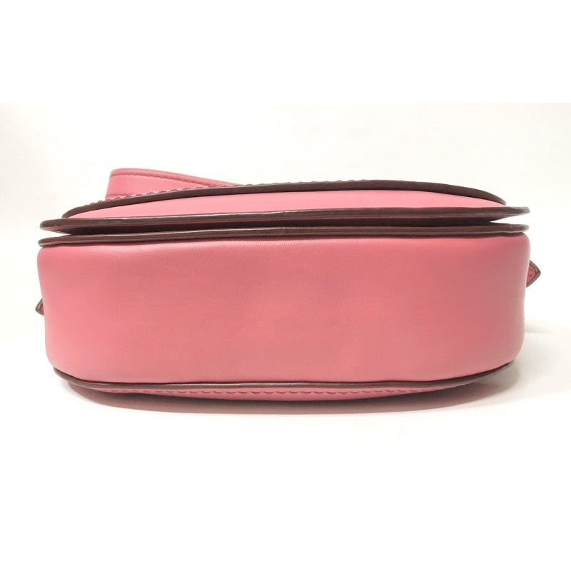 COACH 20115 桃紅色 真皮 掀蓋 馬鞍包 可斜背 保證正品