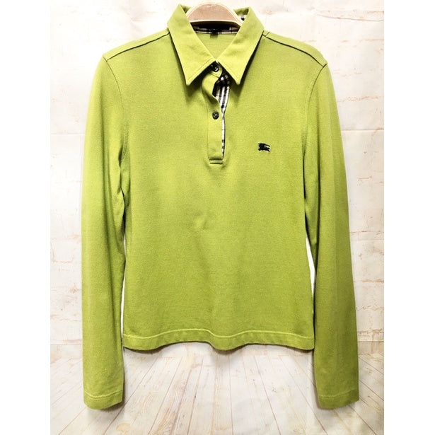 BURBERRY 綠色 長袖 POLO衫 S號 保證正品