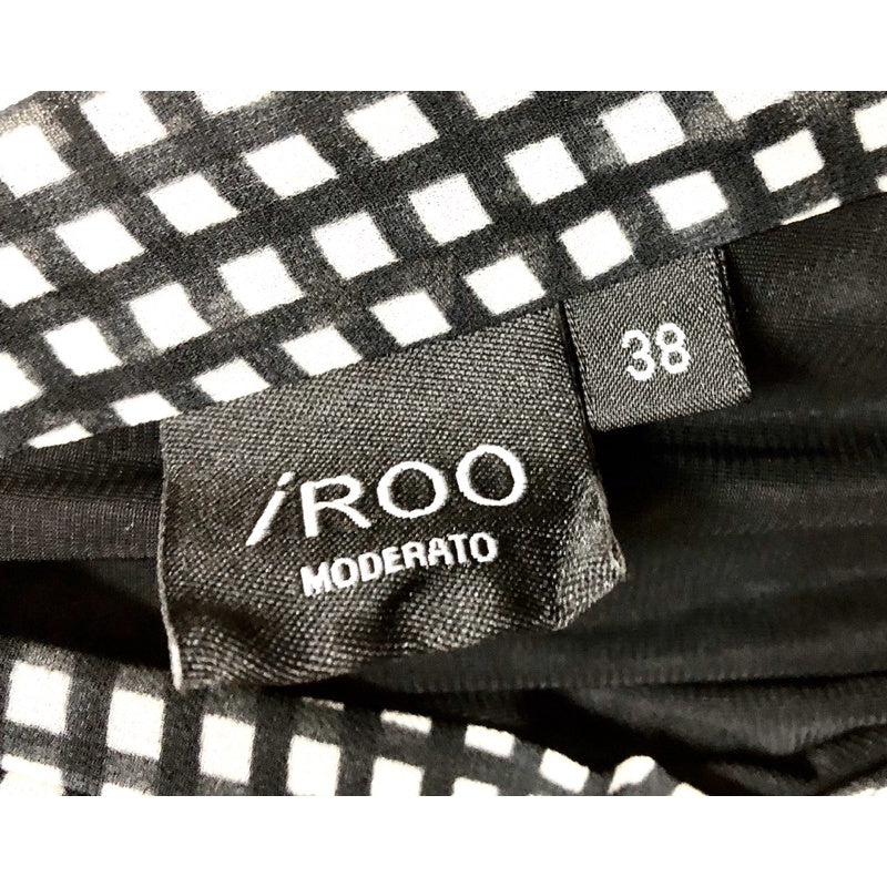 IROO 黑色格紋 無袖 V領 前短後長 洋裝 38(M)號