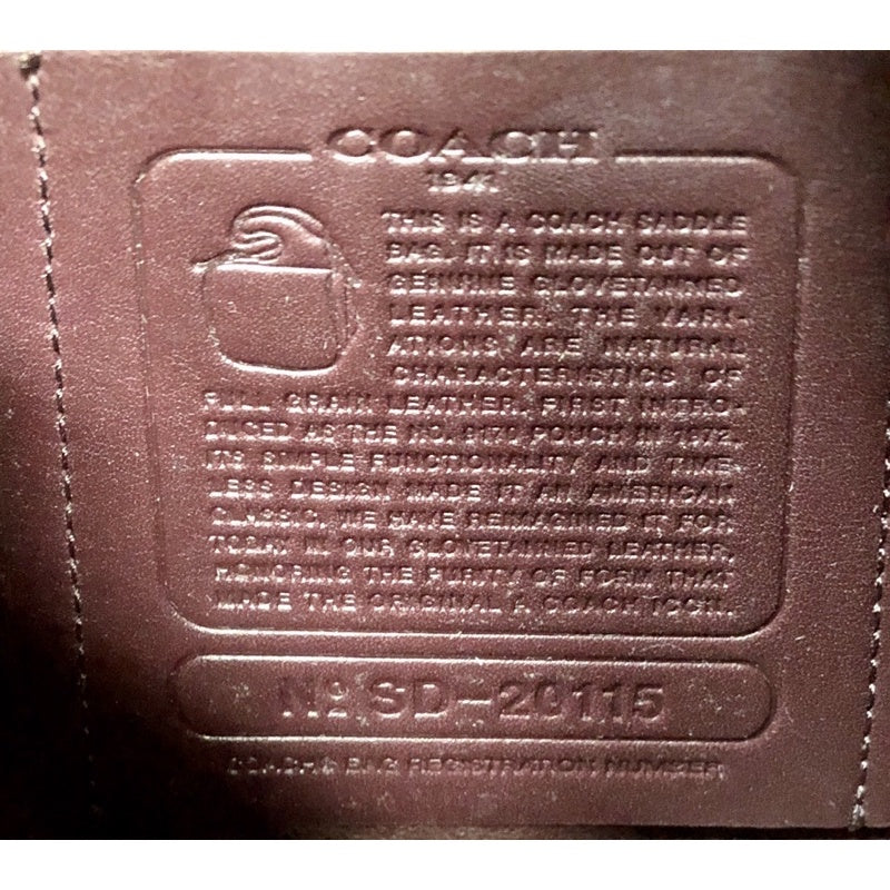 COACH 20115 桃紅色 真皮 掀蓋 馬鞍包 可斜背 保證正品