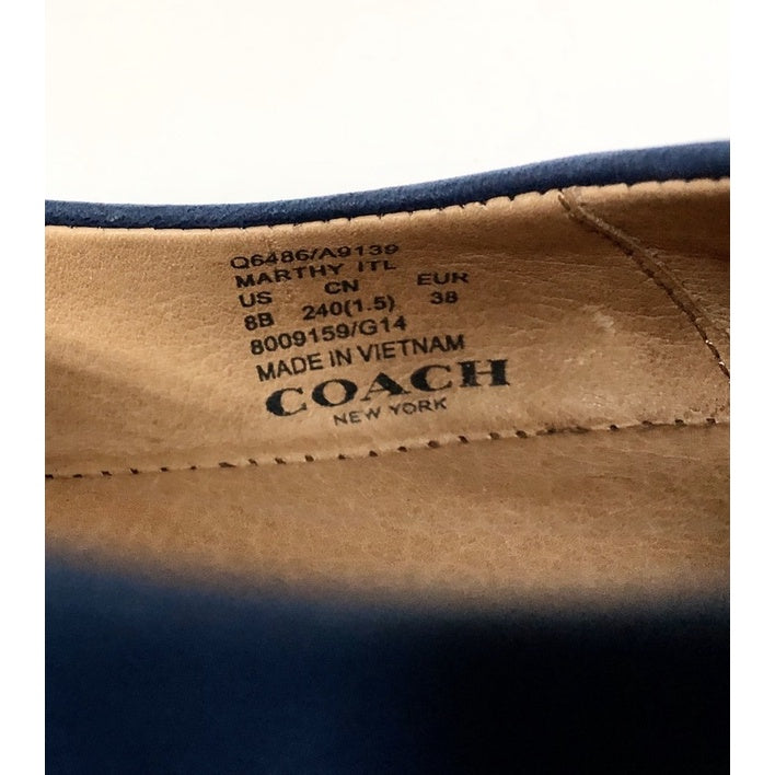 COACH 寶藍色 麂皮 娃娃鞋 平底鞋 38號 保證正品