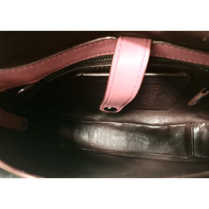 COACH 20115 桃紅色 真皮 掀蓋 馬鞍包 可斜背 保證正品
